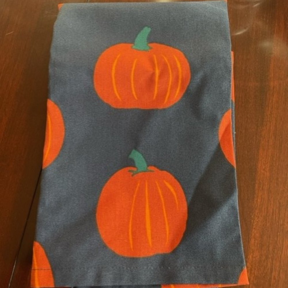 Crate & Barrel pumpkin dishtowel